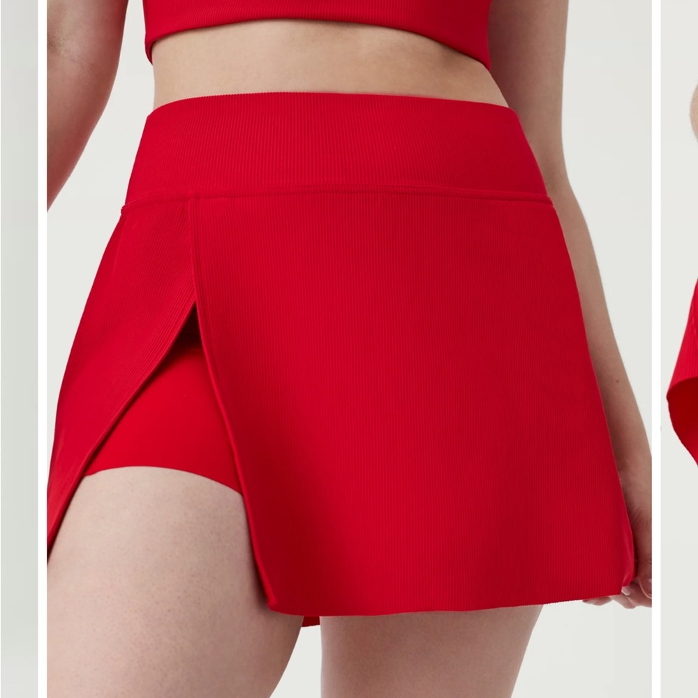 SPANX Red Athletic Skort with Inner Shorts